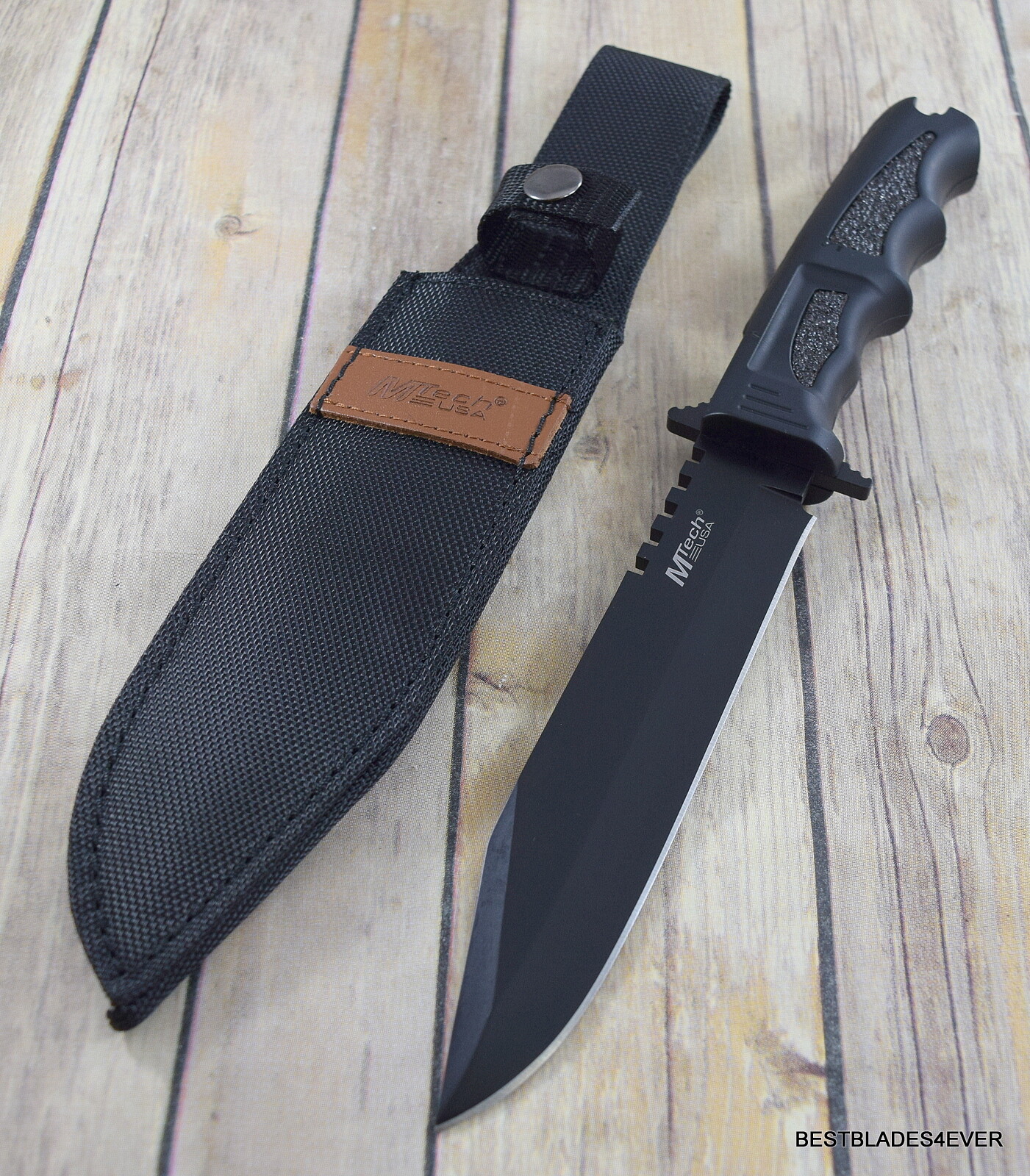 12.25 INCH MTECH FULL TANG HUNTING BOWIE KNIFE WITH SHEATH 5.14MM THICK BLADE