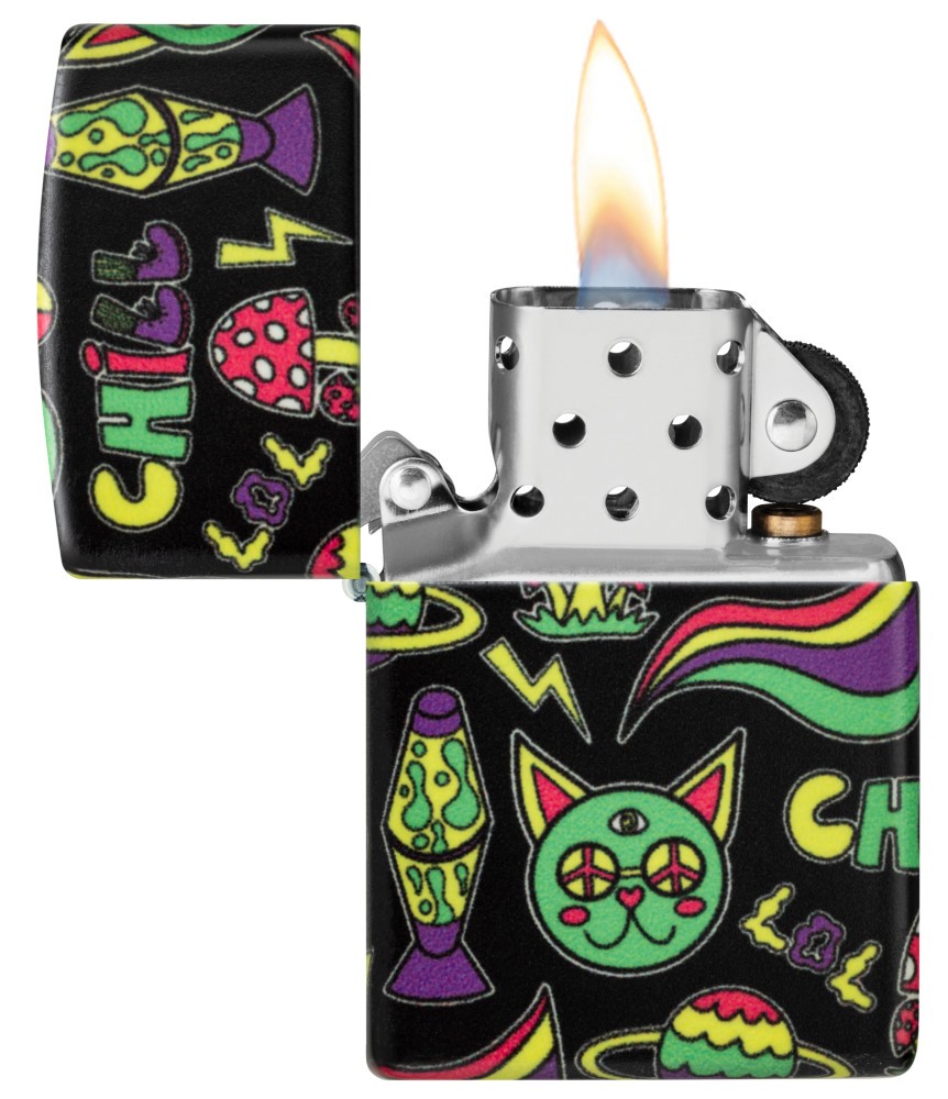 Zippo Glowing Chill Design Glow-in-the-Dark Green Windproof Pocket Lighter, 4…