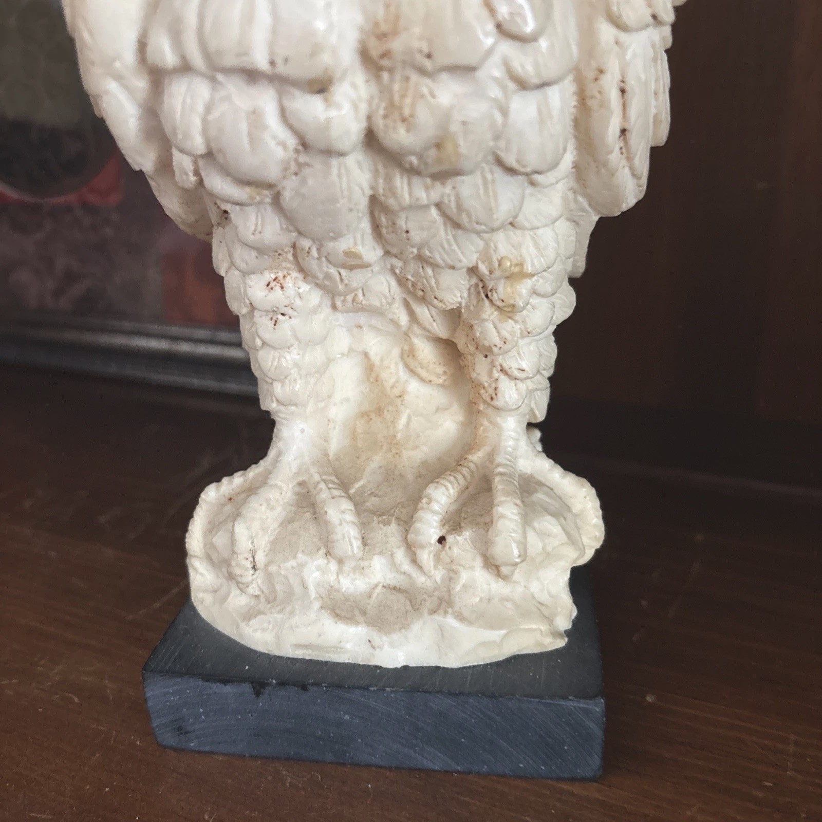 Regal White Eagle Statue by Sculptor A. Santini Classic Figures Italy Signed