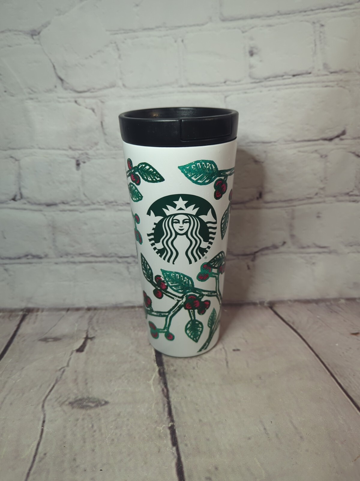 Starbucks Tumbler 16oz Grande Travel Mug Holly Berry Coffee Tea Refill Holiday