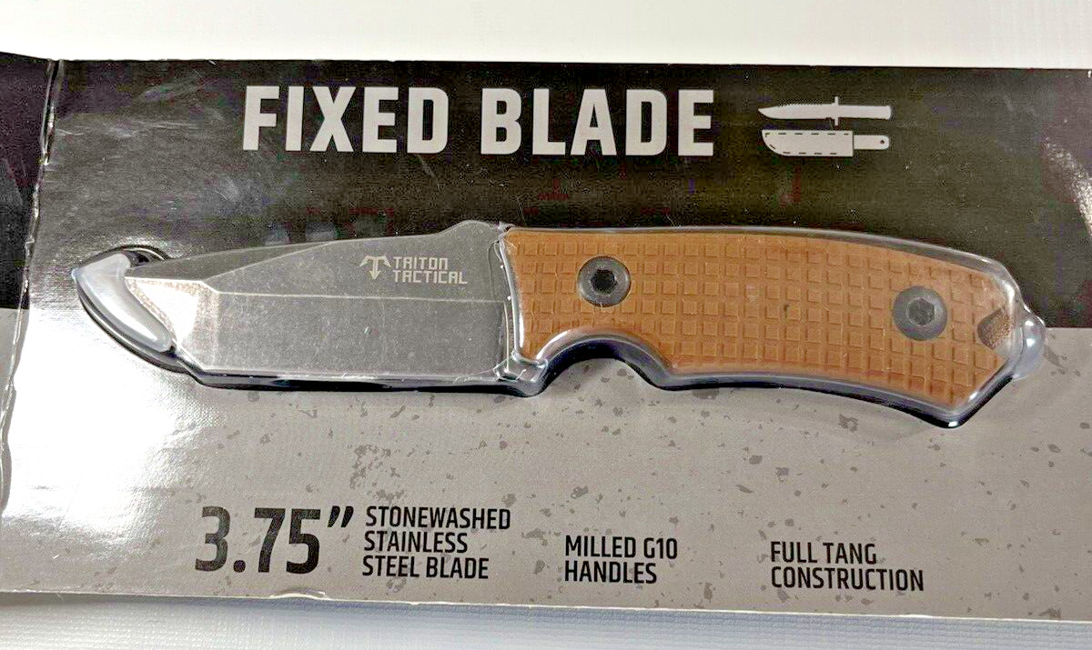 Triton Tactical 3.75″ Fixed Blade 8CR13 Handle 5″ Go-20BR with CNC G10