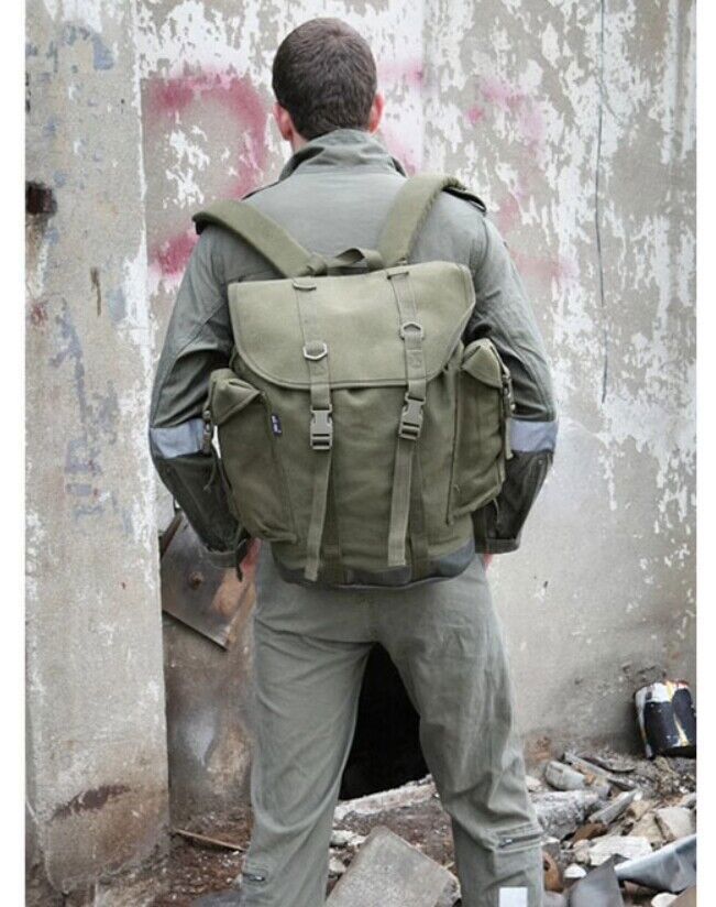 German Army Mountain Rucksack Canvas Green Bag Backpack MIL-TEC Packsack Outdoor