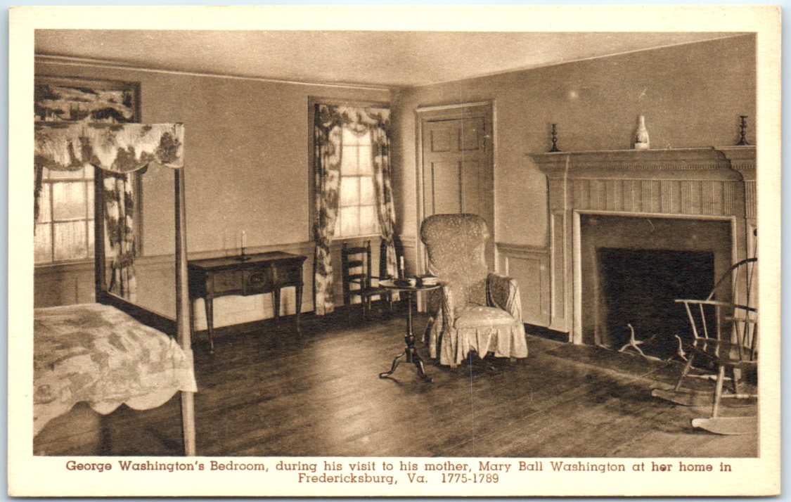 George Washington’s Bedroom in his Mother Home in Fredericksburg, Virginia