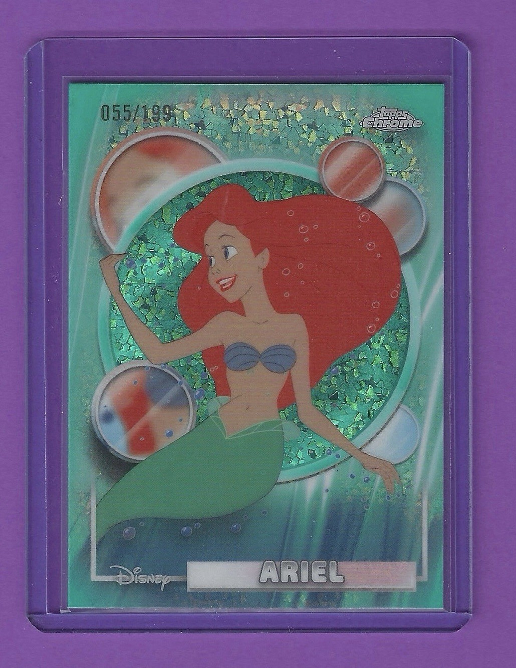 2026 Topps Chrome Disney Ariel Aqua Mini Diamond Refractor /199 #106 Mermaid