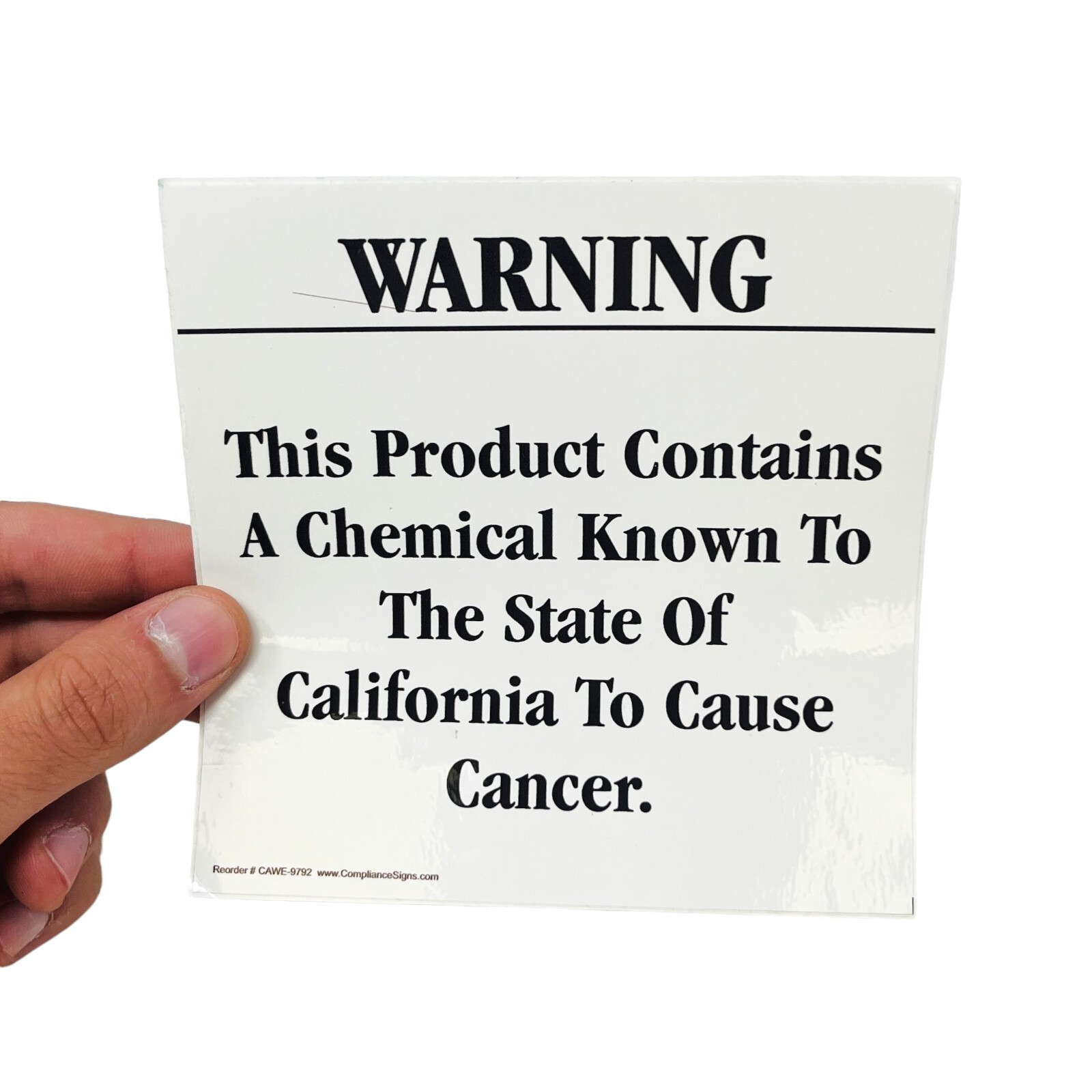 ComplianceSigns CAWE-9792 Warning Sign Cancer Causing Chemicals 5 x 5 in Sticker