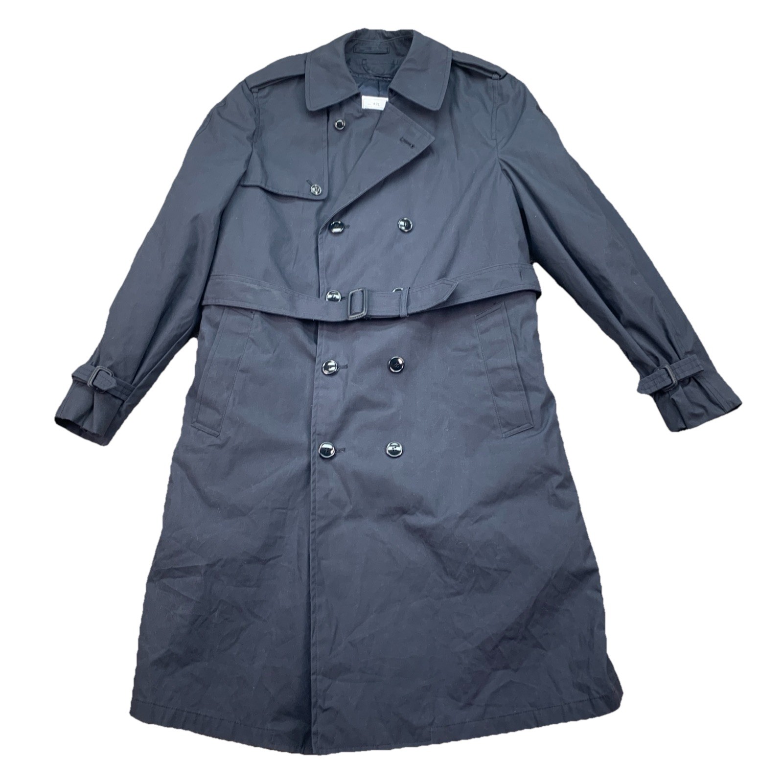 US Air Force All Weather Trench Coat MEN’S 42L Navy Blue Belted Removable Liner