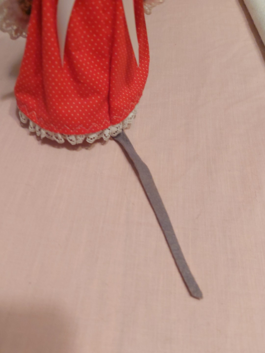 Strawberry APRON Red POLKA DOT DRESS 9″ Lady Country Mouse Artisan Craft Felt