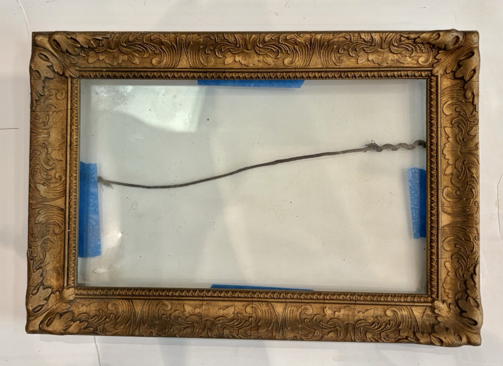 Antique Gold Gilt Rococo Baroque Frame W/ Glass Fits 5”x8” Acanthus Leaves