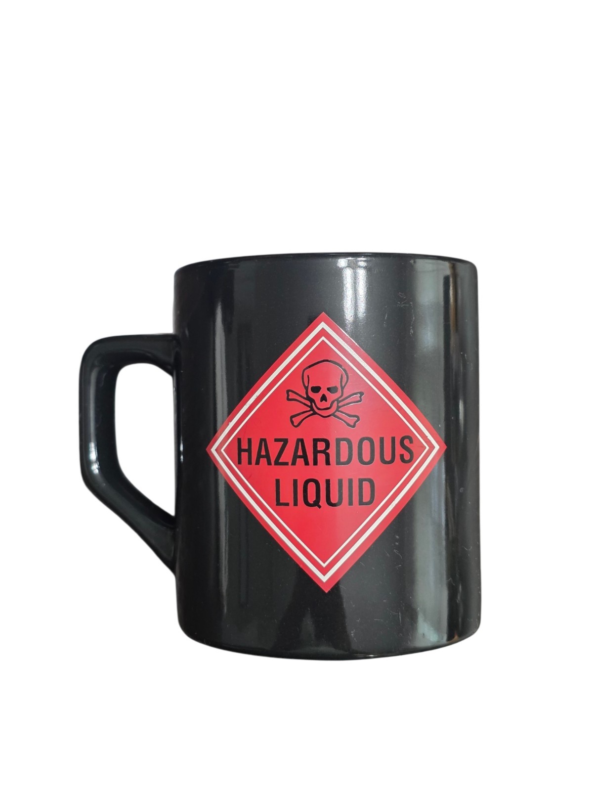 Baker Tanks Hazardous Liquid Black Ceramic Coffee Mug Promo Advertising Cup