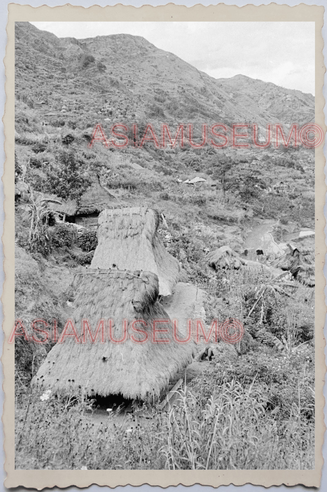 50s PHILIPPINES IFUGAO IGOROT BANAUE MOUNTAIN TRIBE HOUSE VINTAGE Photo 24105