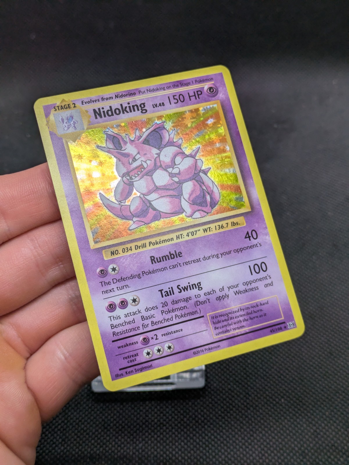 Pokemon Card Nidoking Evolutions Reverse Holo Rare 45/108 NM