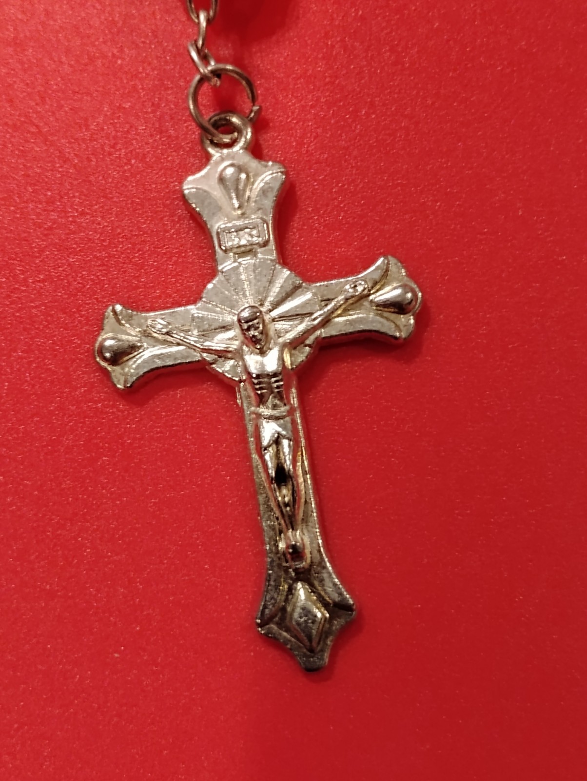 Auto Car Rearview Mirror Rosary Pearl Beads, beautiful Blue Glass Pope Unique 🔥