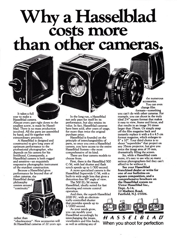 Hasselblad Camera print ad 1981 Camera & Accessories