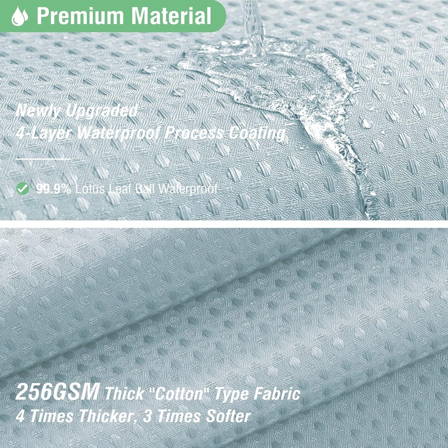Dynamene Stall Fabric Shower Curtain – 36×72 Waffle 72.00″ x 36.00″, Fog Blue