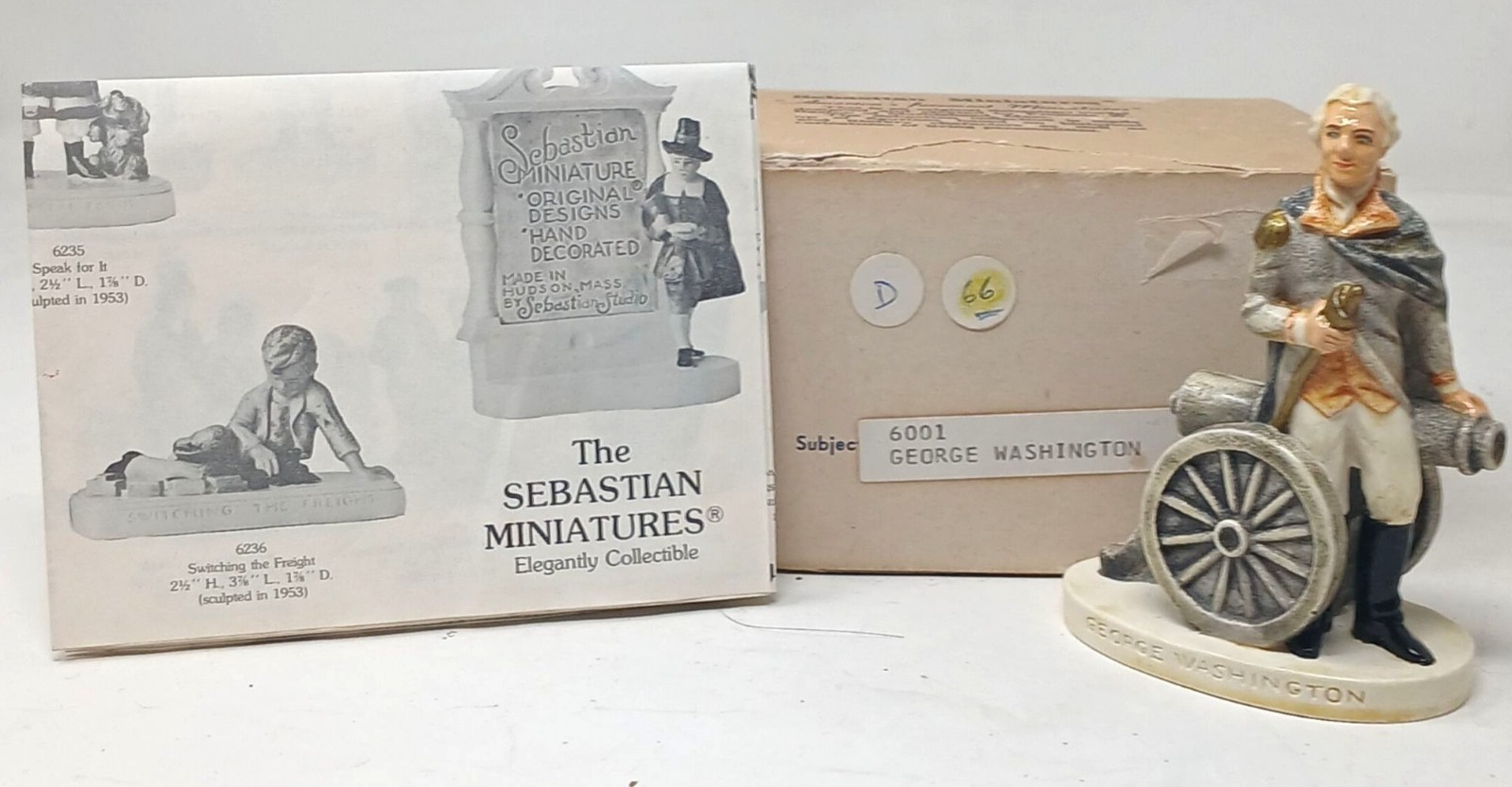 George Washington Sebastian Mini W/ Box Brochure 6001 Prescott W Baston VTG #D-8