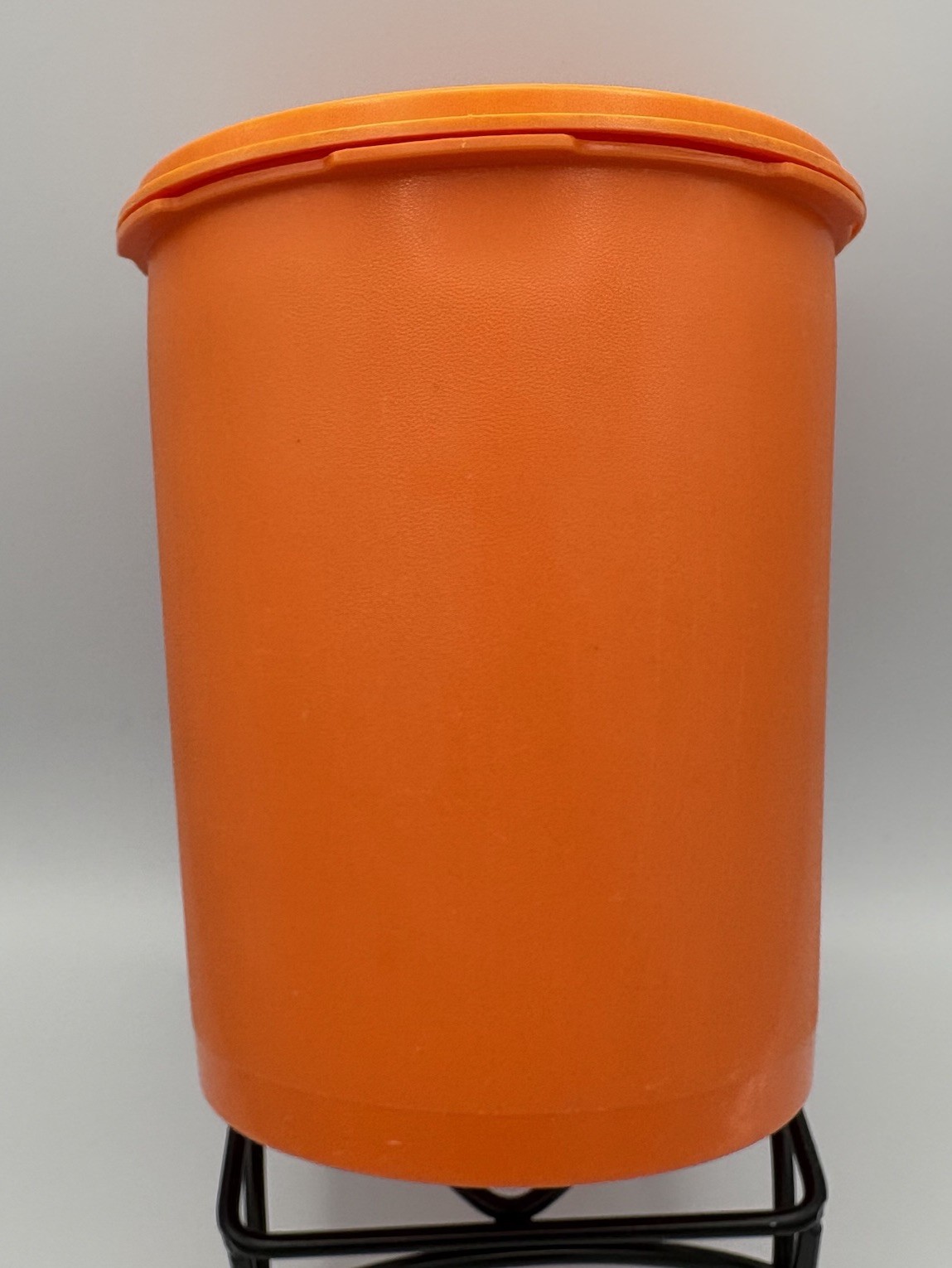 Tupperware Container, Harvest Orange Vintage 7 Inches Tall 5 1/2 Wide
