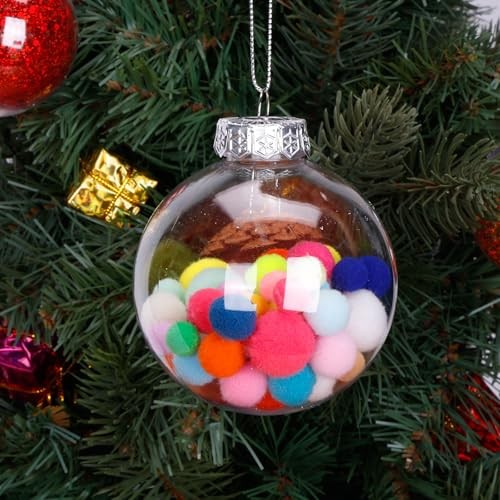 12 Pack Clear Plastic Fillable Ornament Ball 3.15”/80mm for 3.15 inches