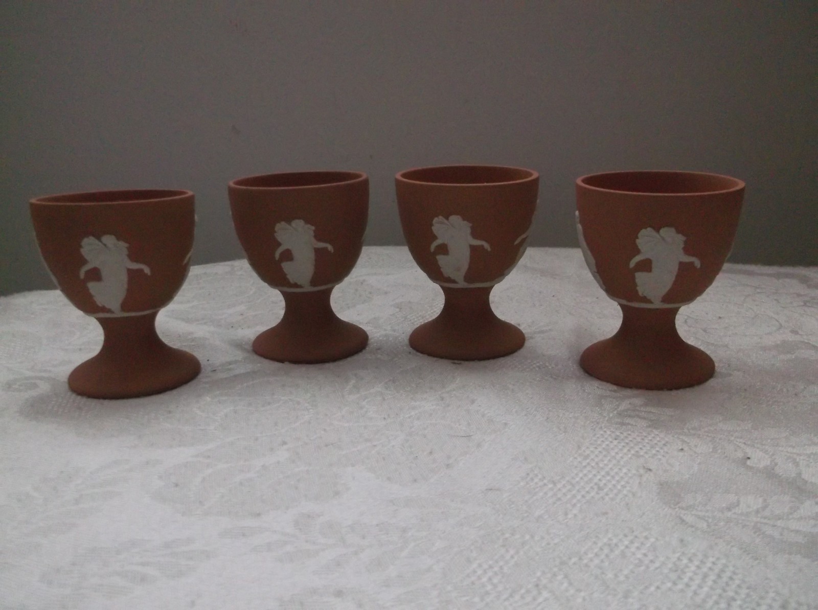Set of 4 Vintage Wedgwood Jasperware Terracotta Egg Cups – Dancing Hours