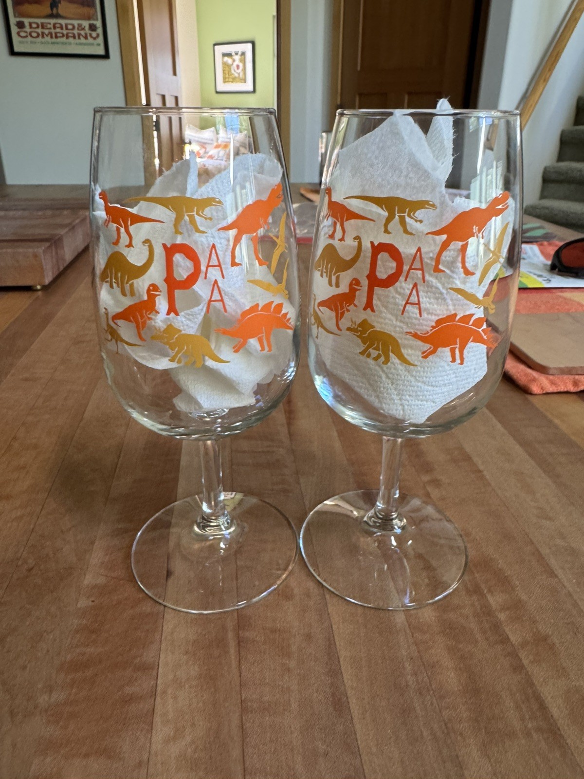 Orange Prairie Artisan Ales Dino Beer Glasses. Dinosaur. Pair x2