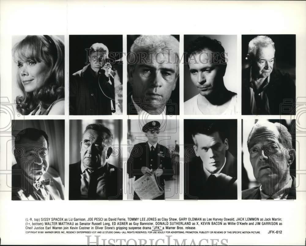 1991 Press Photo The entire cast of actors that star in “JFK” – lrp57031