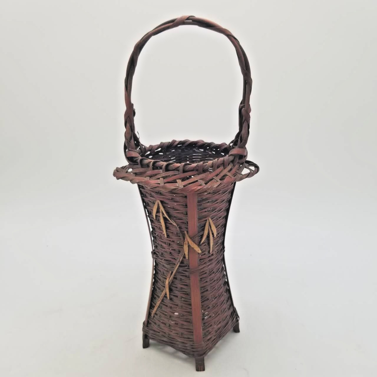 Vintage Rattan Wicker Lunch Box Basket Purse Handmade Boho Japan