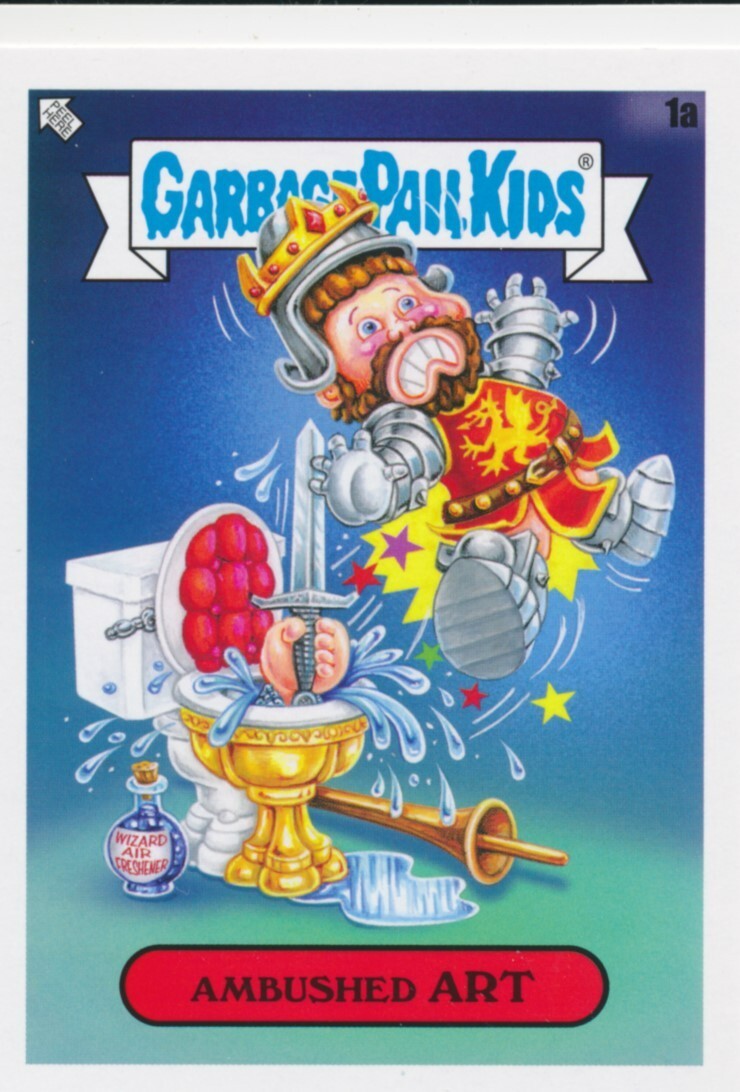 1a AMBUSHED ART 2022 GPK Garbage Pail Kids Book Worms KING ARTHUR