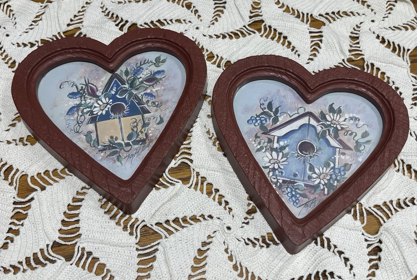 Homco Home Interior Heart Shape Wall Decor Set Cottage County Decor