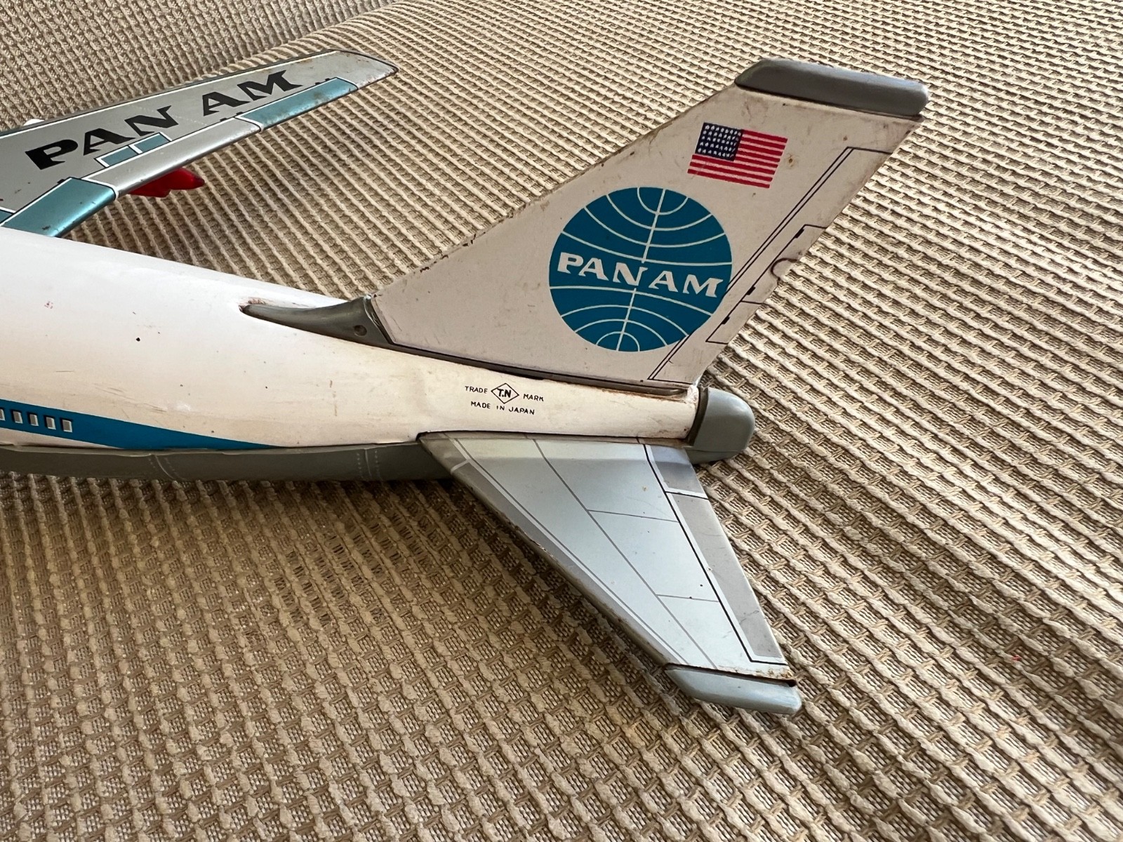 TN Nomura large Pan Am 747 tin lithograph NLG missing Battery lights not tested
