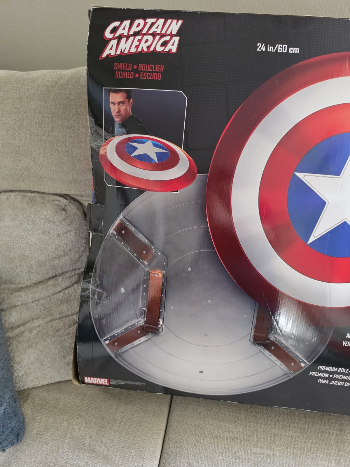 Captain America Prop Replica 24″ Shield E8667 Avengers Marvel Legends Displayed