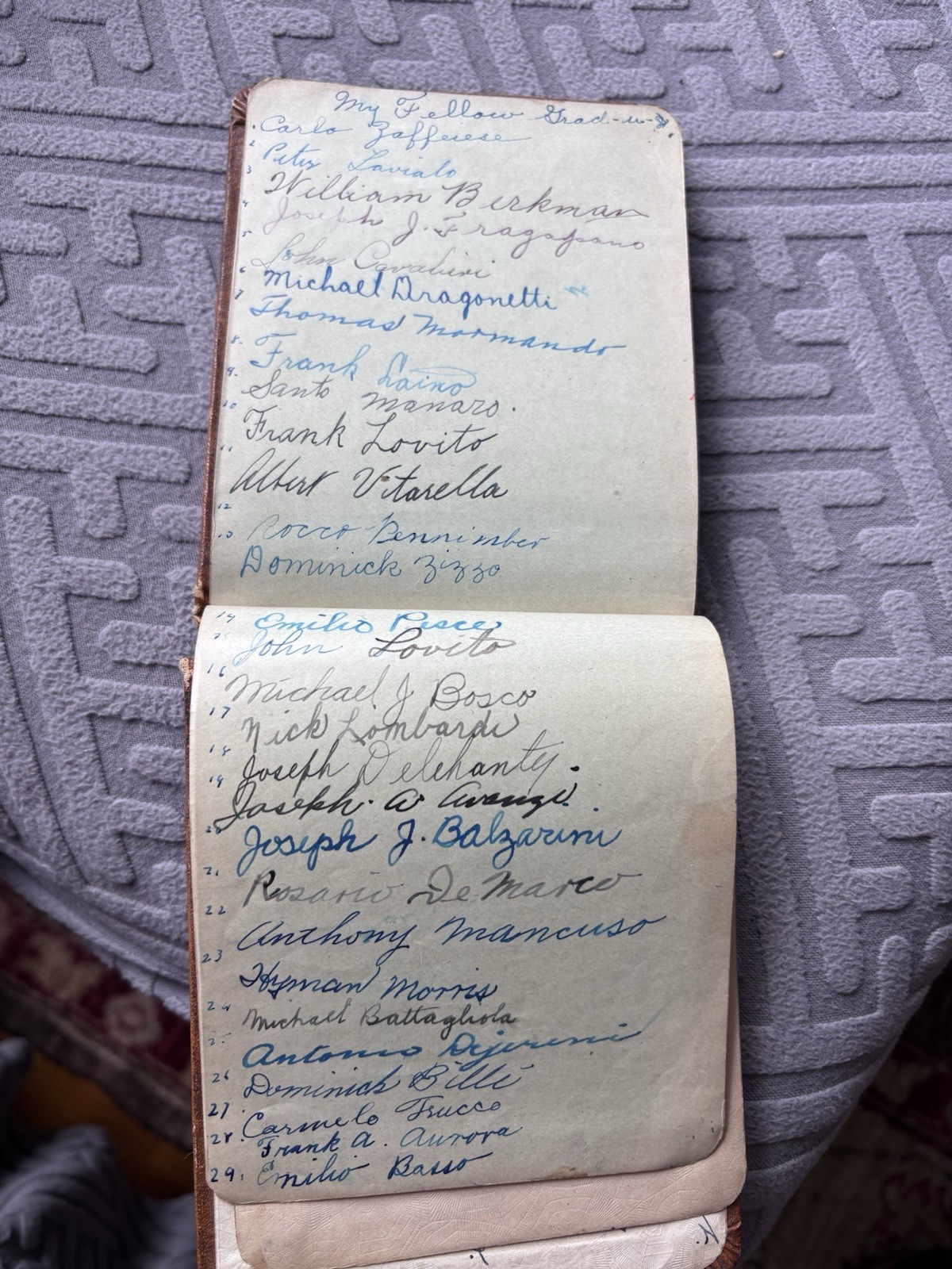 Antique 1922 Autograph Album P.S. 114 School Photo New York Friendship Book Rare