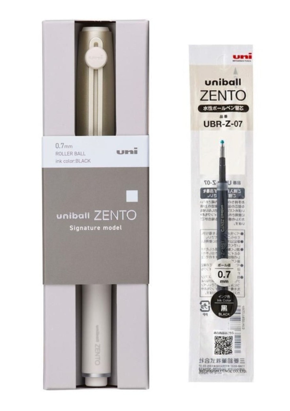 Mitsubishi Uni-ball ZENTO Signature 0.7mm Pen Champagne Gold New w/1 Refill