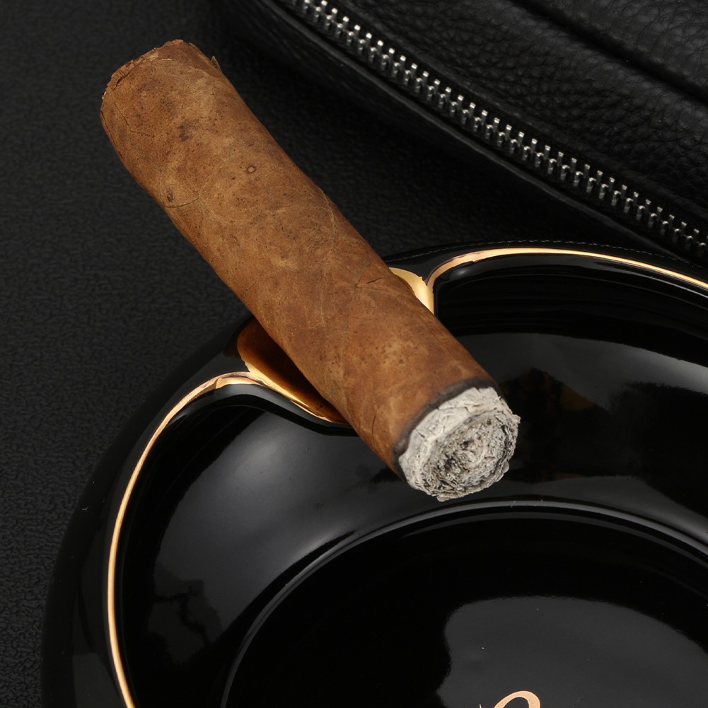 Galiner Ceramic 3 Slot Cigar Ashtray Holder Dual Blade Cigar Cutter Guillotine