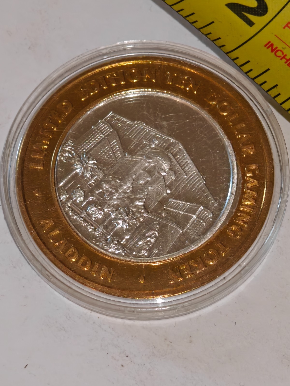 Aladdin Casino Las Vegas Front Facade $10 Silver Strike .999 fine Silver token