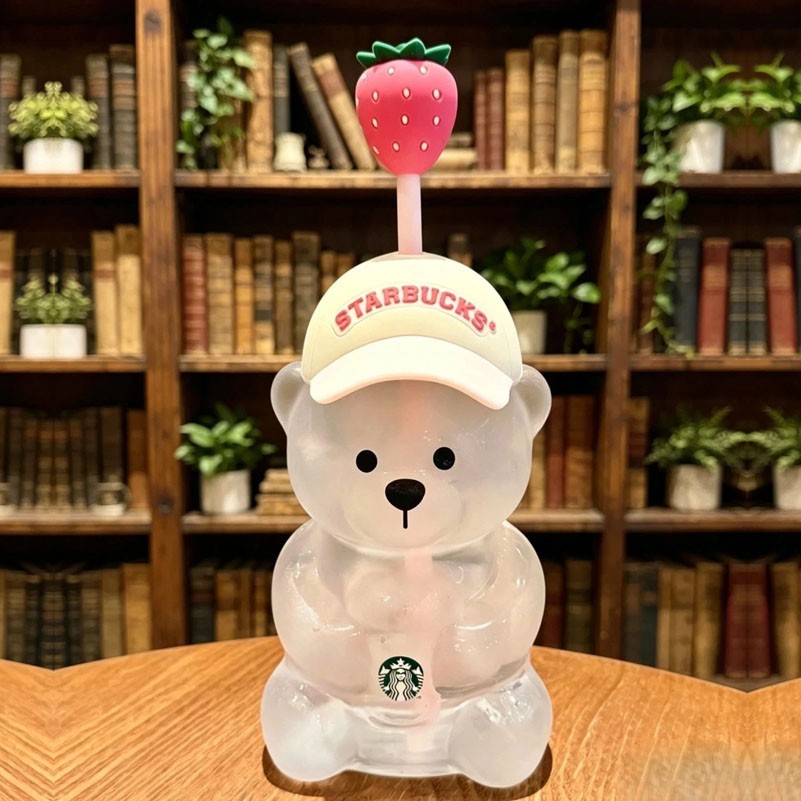 New 2026 Starbucks Bearista Bear Cup Tumbler Strawberry Topper Baseball Cap