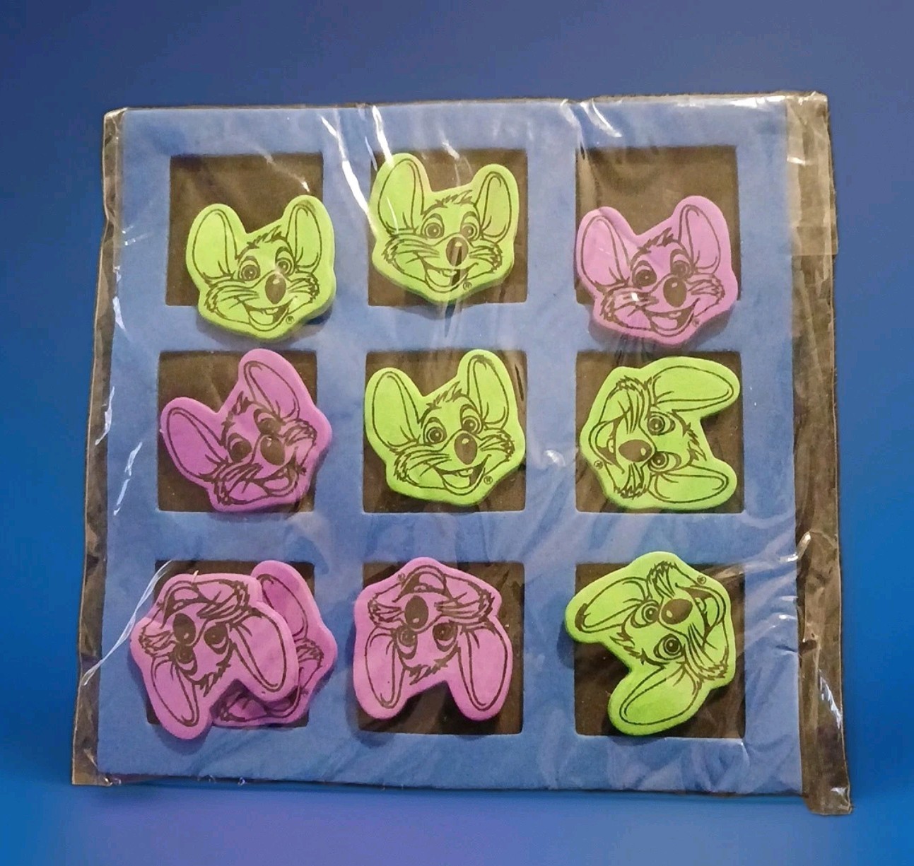 Rare Chuck E Cheese Foam Tic Tac Toe Game NEW NIP