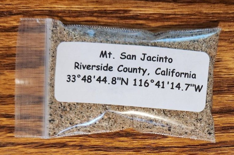 Mt. San Jacinto Sand Sample in Riverside California Approximately 30ml.