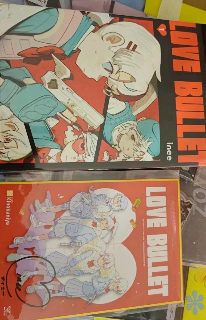 Love Bullet Vol. 1 Manga w/ Printed Author Signature Board Kinokuniya Exclusive