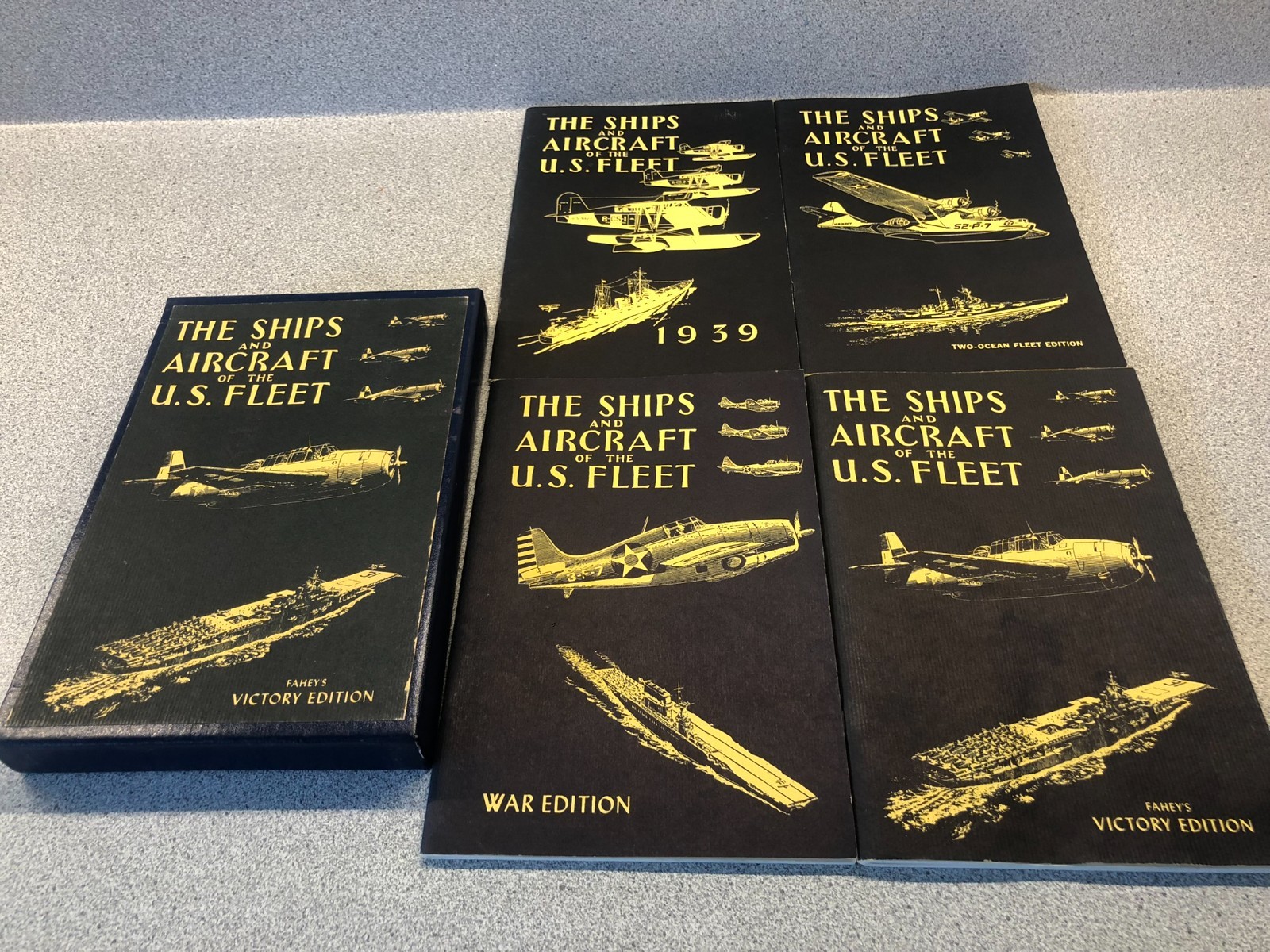 Fahey, James C. THE SHIPS AND AIRCRAFT OF THE U.S. FLEET, VICTORY EDITION 4 Vols
