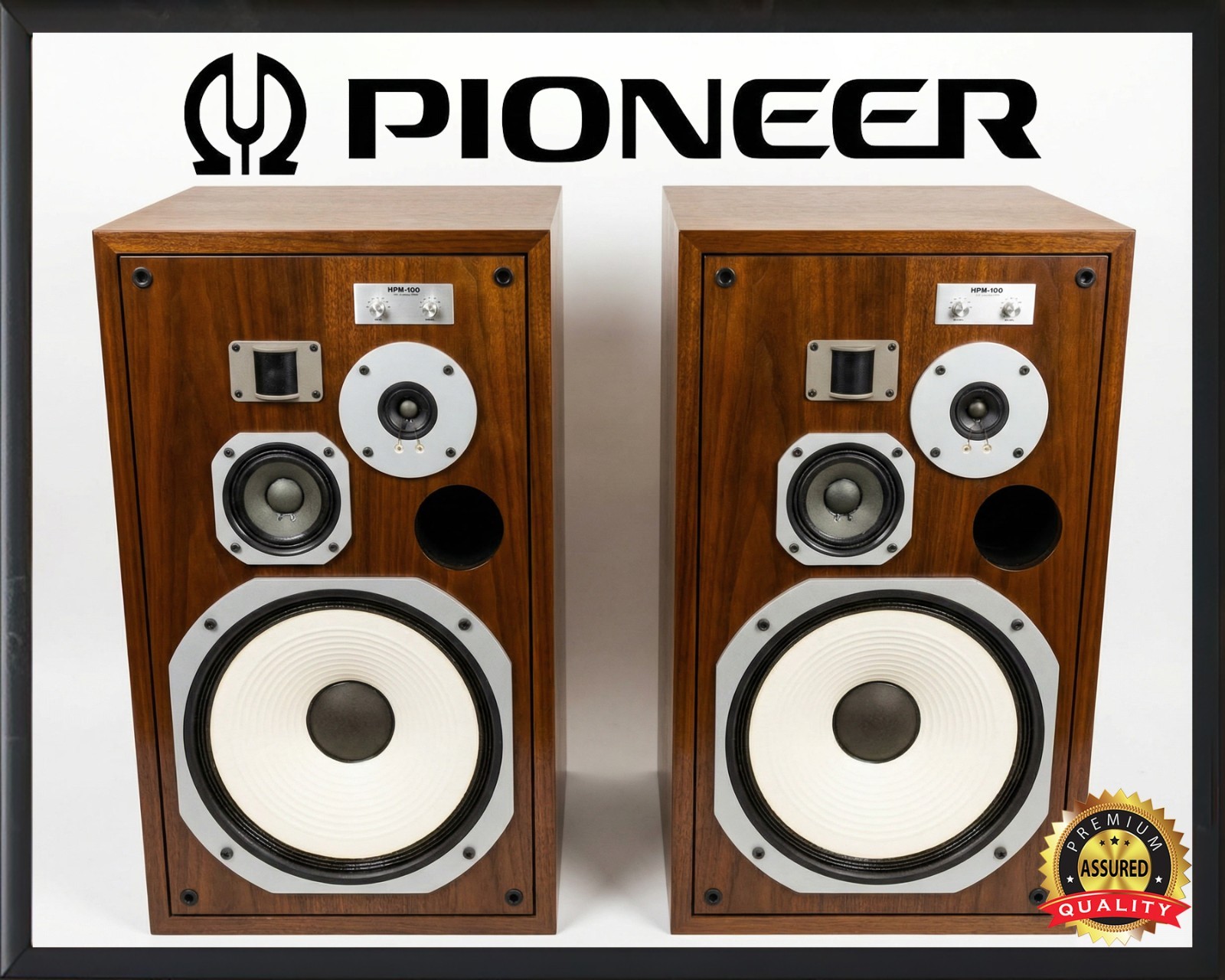 Pioneer HPM-100 – Vintage Hi-Fi Speakers – Premium Aluminum Metal Sign – 11 x 14