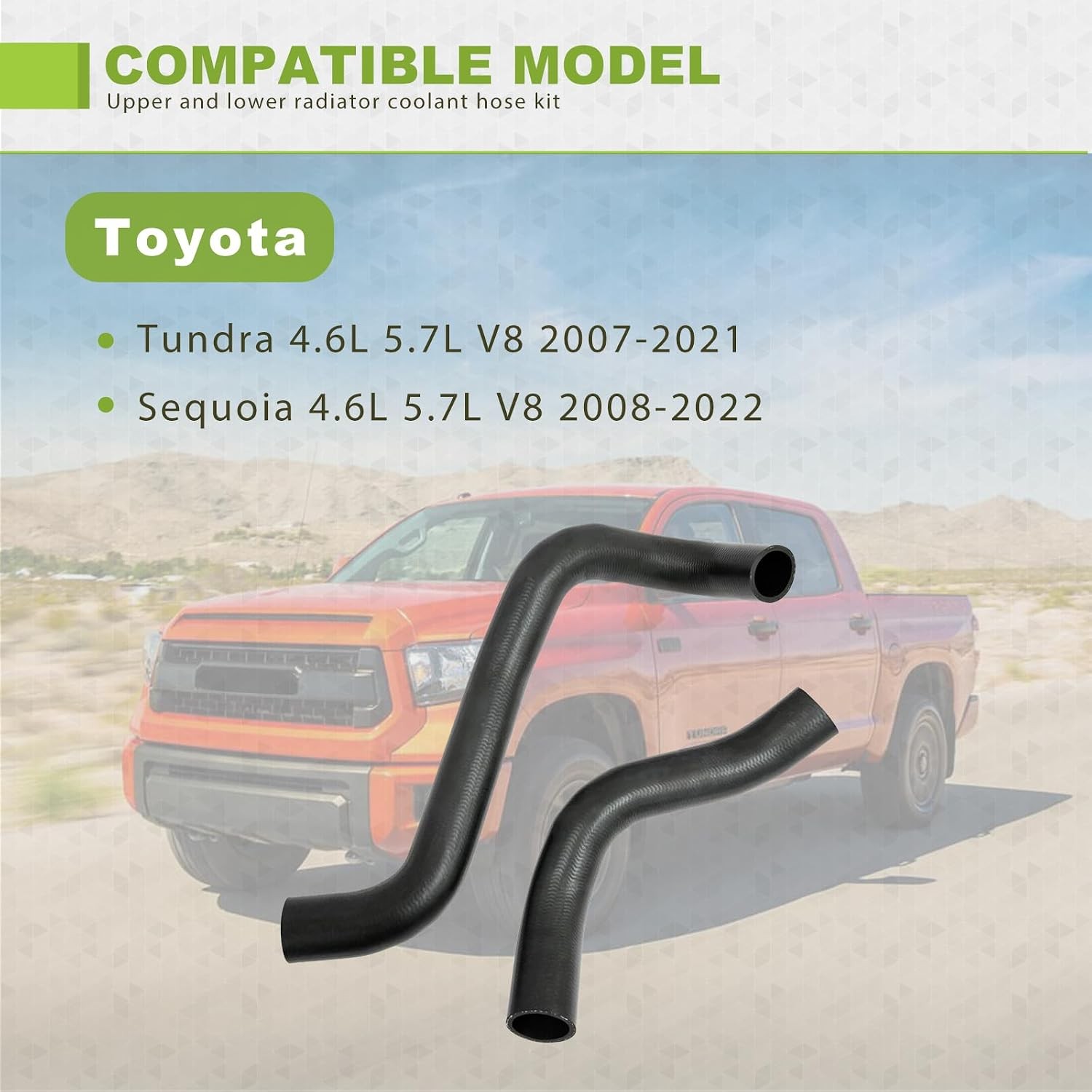 Upper and Lower Radiator Coolant Hose Set Fit for Toyota Tundra Sequoia 2007