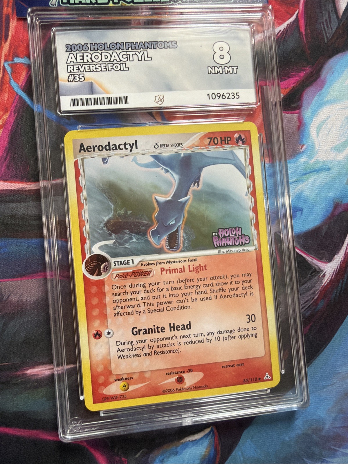 Ace 8 Aerodactyl 35/110 Reverse Foil Stamped Holon Phantoms EX Pokemon POP 2!