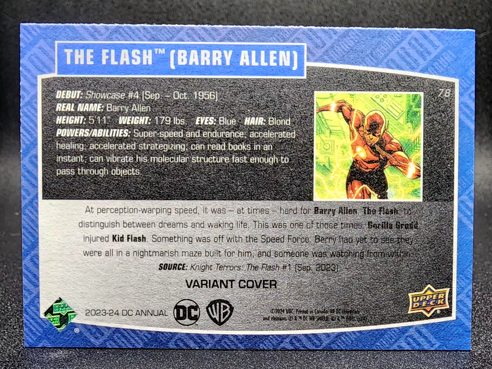 2023-24 Upper Deck DC Annual The Flash (Barry Allen) Variant Card #78 NM