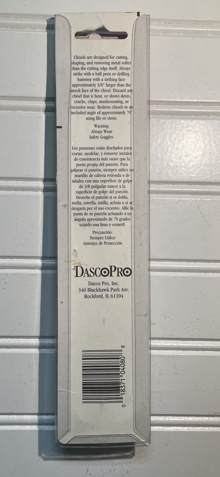 Dasco Pro Cold Chisel 3/4” # 408 Made In USA