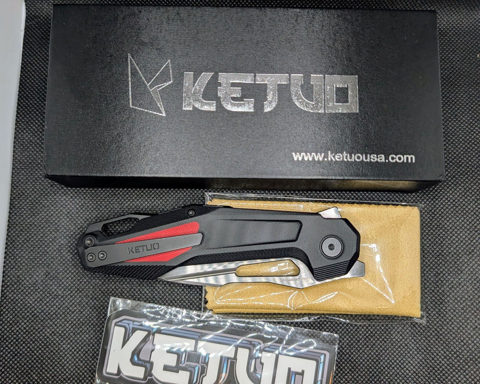 Ketuo Griffin Linerlock Folding Knife 3.5″ 14C28N Sandvik Steel Blade G10 Handle