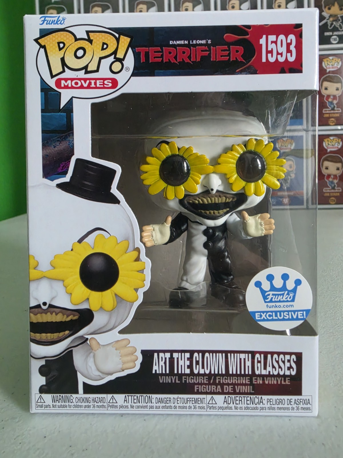 Funko Pop! Terrifier #1593 Art the Clown with Glasses Funko Excl w/SoftProtector