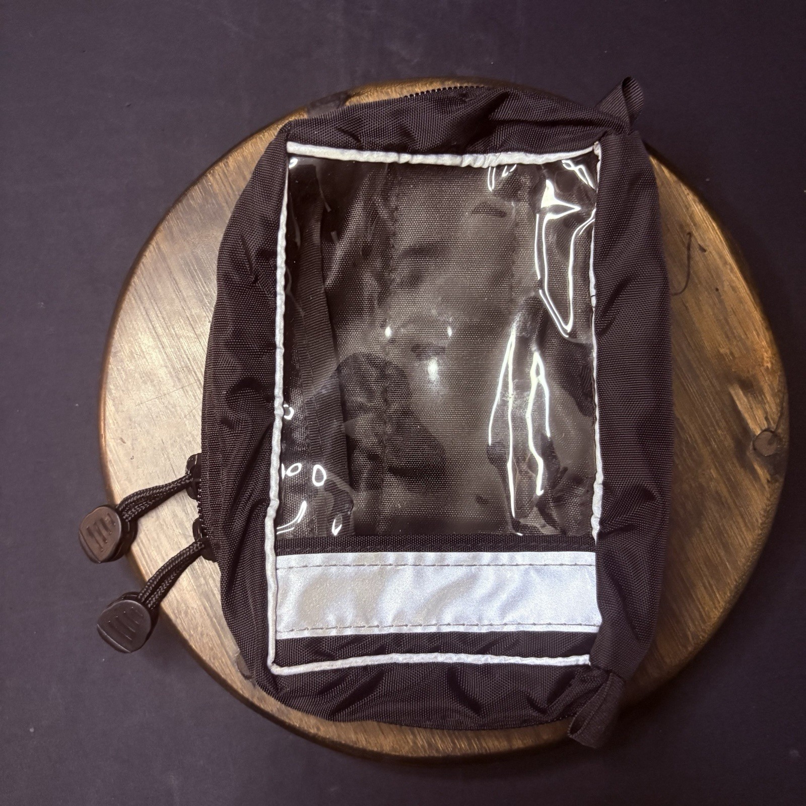 See Through Pouch 8″x 5″ Reflective Strips, Hook & Loop Attachment