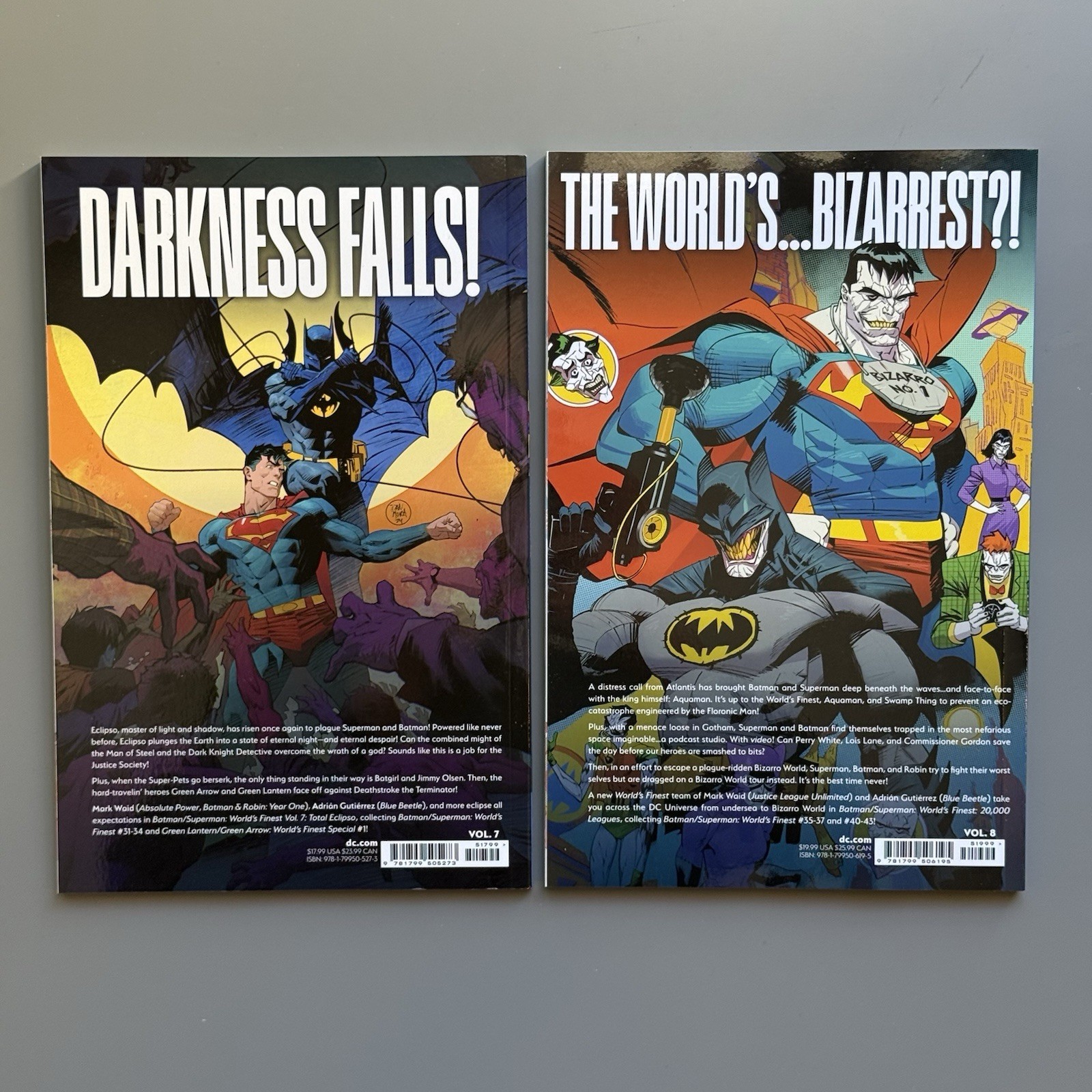 Batman Superman World’s Finest TPB Lot Vol 1 2 3 4 5 6 7 8 Mark Waid Mora Set DC