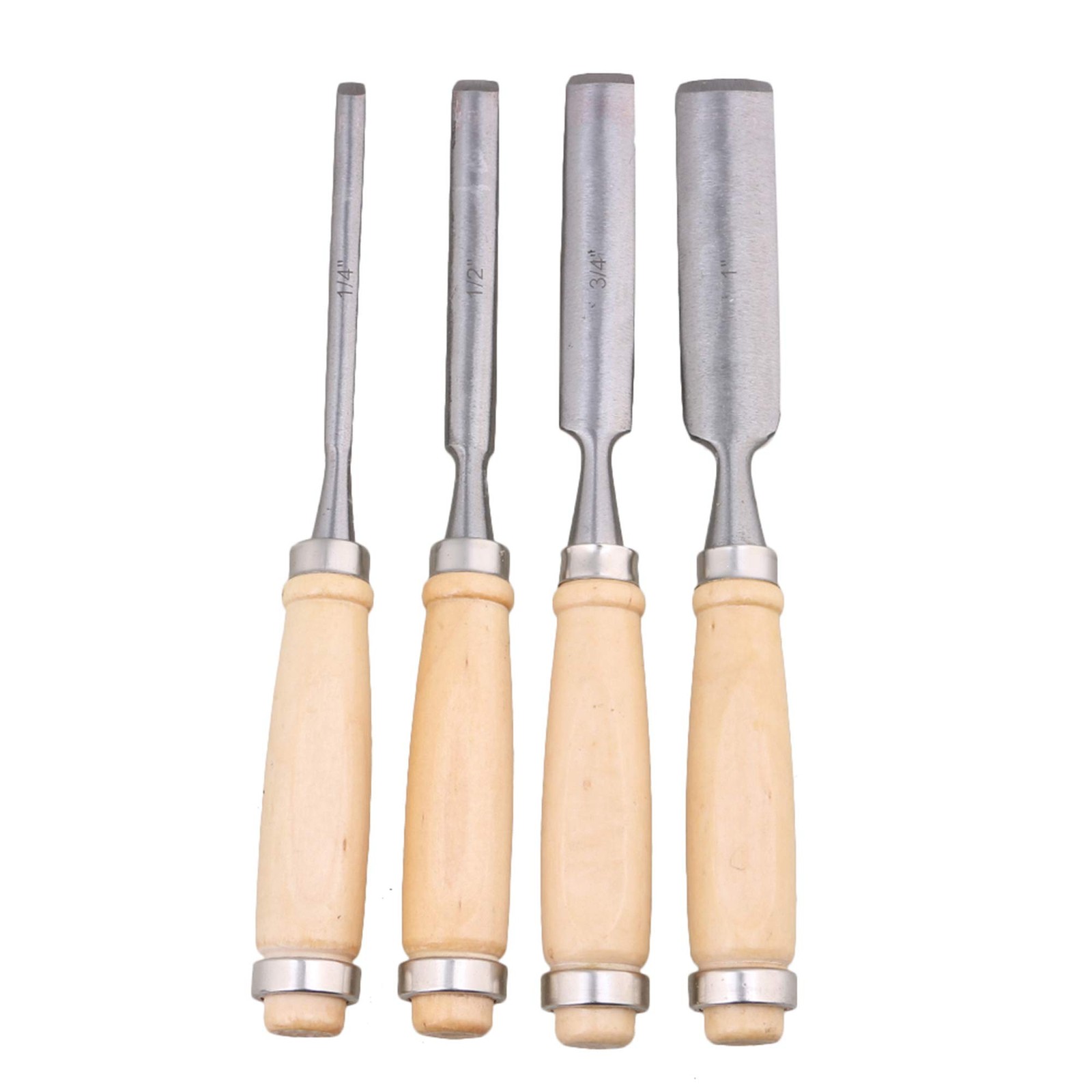 4PCS Semicircle Wood Carving Hand Chisel Tool Set Woodworking Gouges Kit