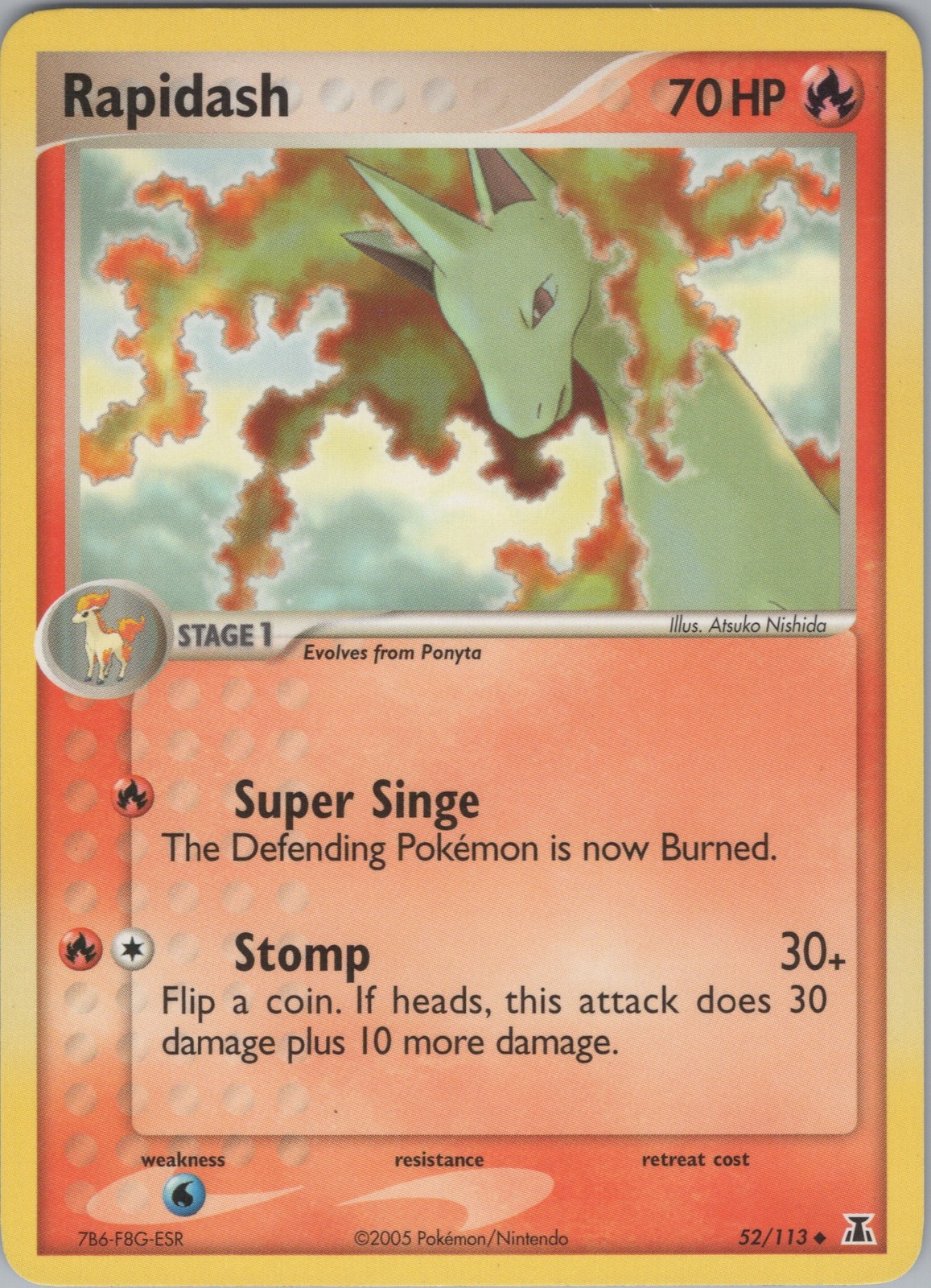 Rapidash 52/113 EX Delta Species Holon Research Tower Pokemon TCG Card LP