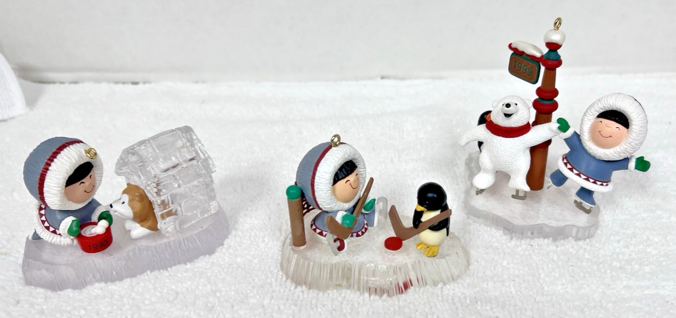3 Hallmark Frosty Friend Christmas Ornaments 1991 1993 1999 Great Shape No Box’s